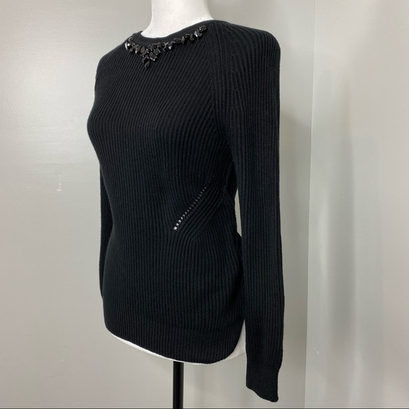 Ann Taylor Loft Women’s Black Ribbed Knit Sweater EUC - Picture 7 of 11